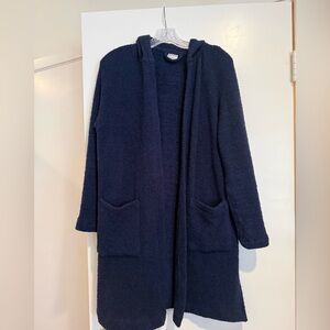 Soma Blue Knit Hooded Robe with pockets
